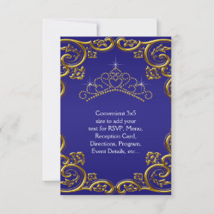 Navy Blue Gold Tiara RSVP All Purpose