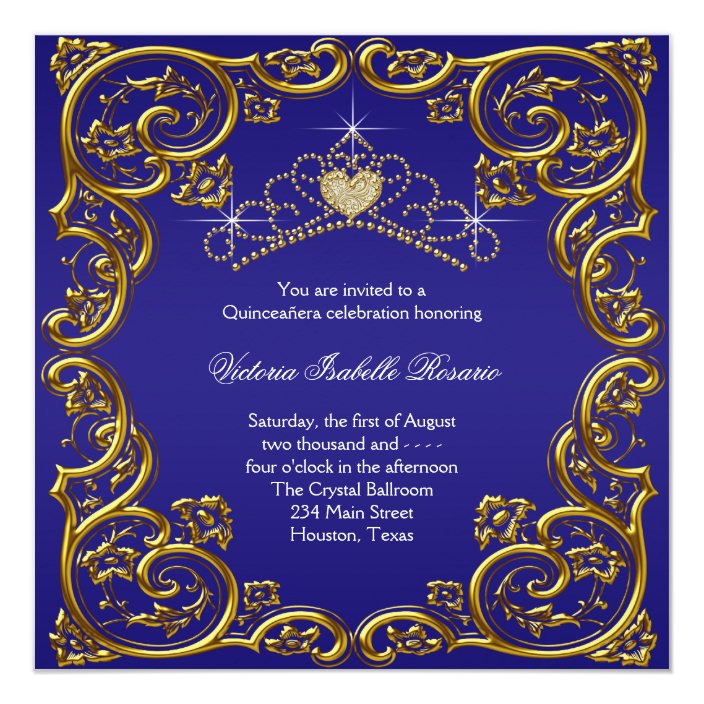 navy blue and gold quinceanera