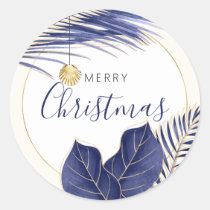 Navy Blue &amp; Gold Tropical Christmas Envelope Seals