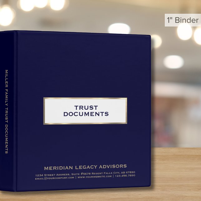Navy Blue Gold Trust Documents 3 Ring Binder (Creator Uploaded)