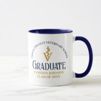 Navy Blue Gold Veterinary School Graduation Custom