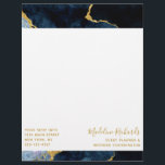 Navy Blue & Gold Watercolor Marble Agate Gilded Letterhead<br><div class="desc">Navy Blue & Gold Foil Watercolor Marble Agate Gilded Geode Design,  with Modern and Script fonts. Trendy and Chic Letterhead! ~ Check my shop to see the entire suite for this design!</div>