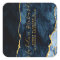 Navy Blue & Gold Watercolor Marble Agate Gilded