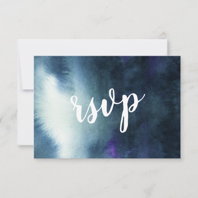 Navy Blue Gold with Meal Choice Wedding RSVP Card (Front)