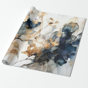 Navy Blue Gold Wrapping Paper