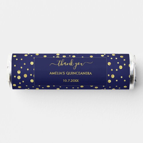 Navy Blue Gold Yellow Birthday Party Breath Savers Mints