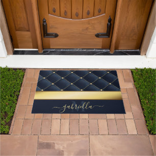 Navy Blue Golden  Doormat