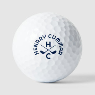 Navy Blue Golf Clubs, Custom Name Balls