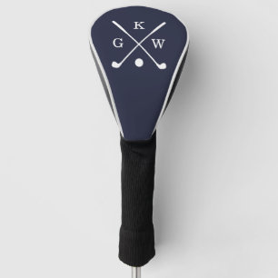 Navy Blue Golf Clubs Monogram Head Cover