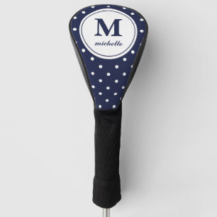 Navy Blue Golf DOT personalized monogram Head Cover