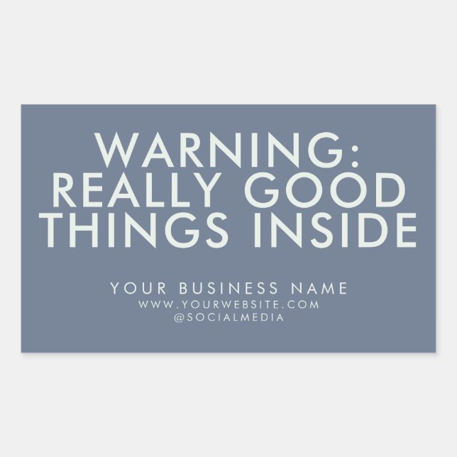 Navy Blue GOOD THINGS Custom Text Business Website Rectangular Sticker (Front)