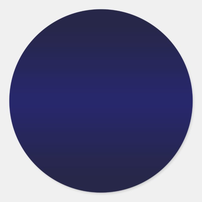 Navy Blue Gradient Blank Classic Round Sticker (Front)
