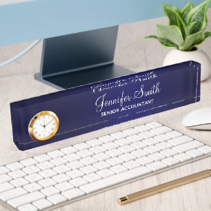 Navy Blue Gradient Desk Name Plate