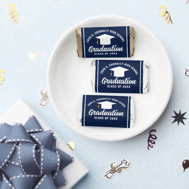 Navy Blue Graduate Custom Graduation Party Hershey's Miniatures (Party)