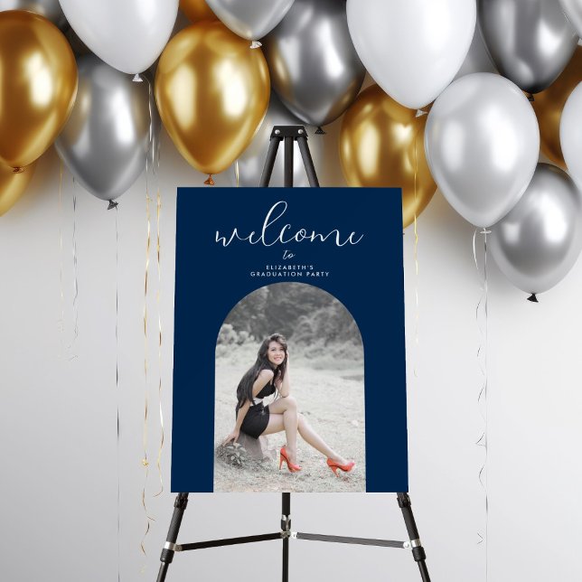Navy Blue Graduate Photo Arch Graduation Welcome Foam Board (Creator Uploaded)