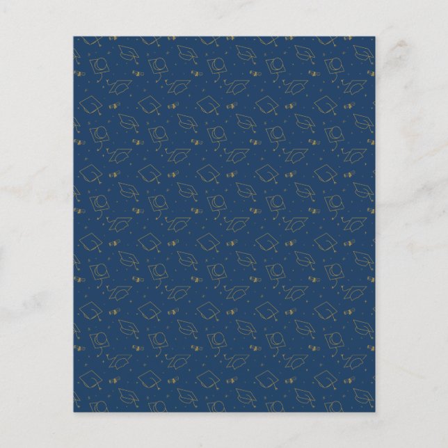 Navy Blue Graduation Cap Toss Scrapbook Paper (Front)