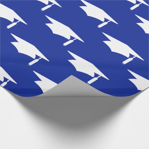 Navy Blue Graduation Caps Pattern - Graduation Wrapping Paper | Zazzle