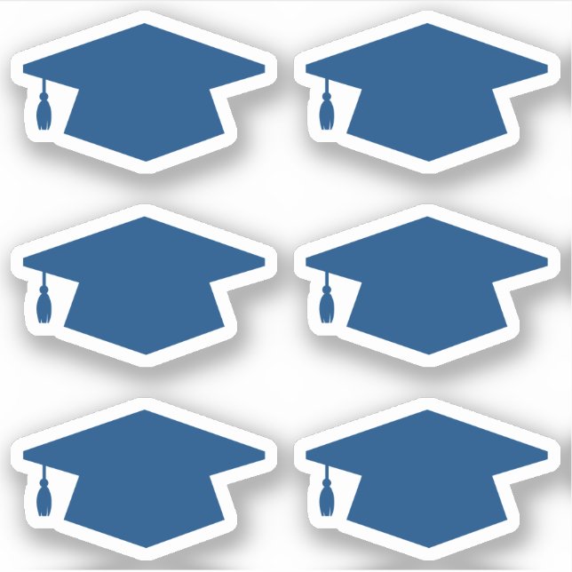 Navy Blue Graduation Hat Grad Cap Envelope Sealing Sticker (Front)