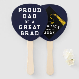 Navy Blue Graduation Novelty Hand Fan