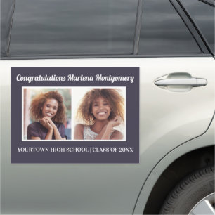 Navy Blue Graduation Party Parade 2 Photo Car Magnet