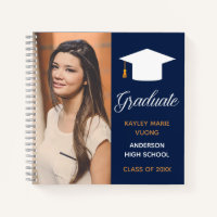 Navy Blue Graduation Party Photo Autograph Guest
