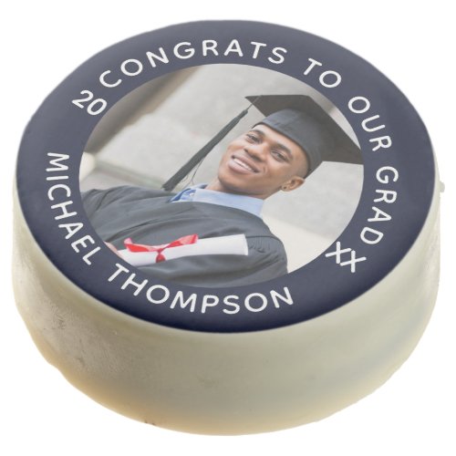 Navy Blue Graduation Photo Class Year Personalized Chocolate Covered Oreo