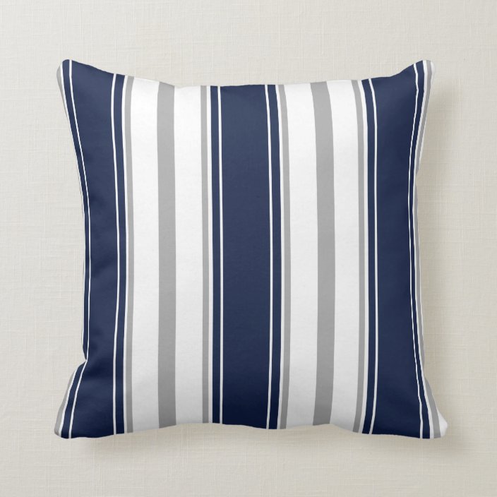 navy and white pillows