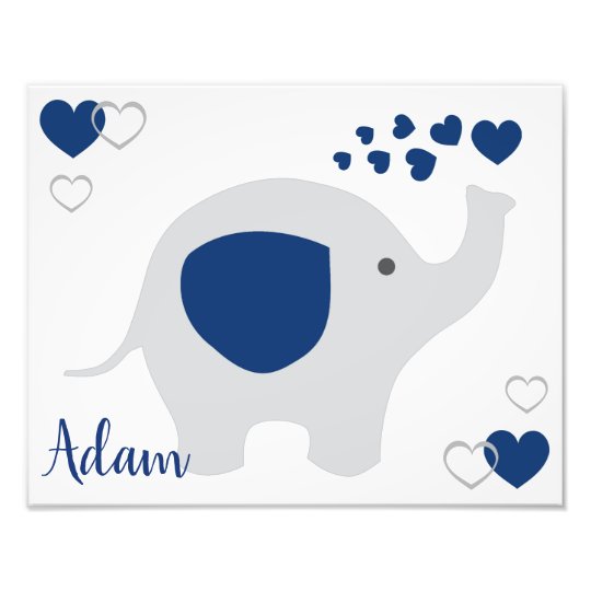 Navy Blue Gray Elephant Baby Boy Nursery Wall Art Navy Blue Gray Elephant Baby Boy Nursery Wall Art