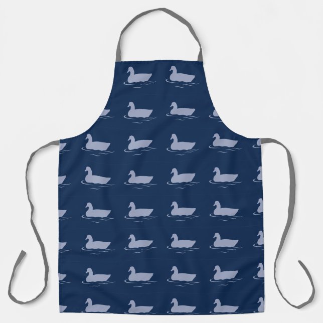 Navy blue Gray goose All over print Apron (Front)