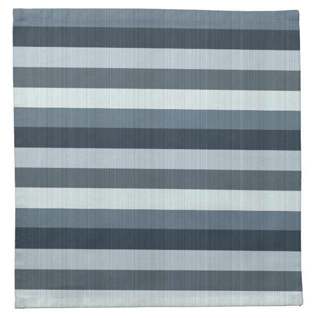 Navy Blue Gray Grey Stripes Cloth Napkin (Front)