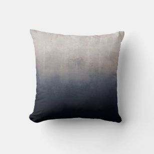 Navy Blue Gray Rustic Abstract Throw Pillow