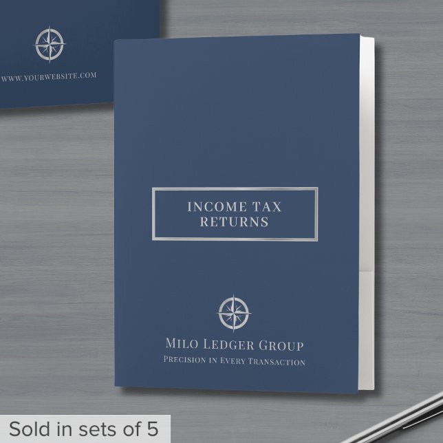 Navy Blue Gray Tax Return Folders (Creator Uploaded)