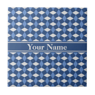 Navy/Blue/Gray Wavy Pattern Ceramic Tile