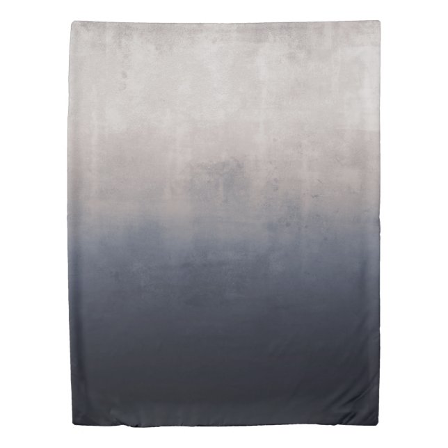 Navy Blue Gray White rustic ombre abstract  Duvet Cover (Front)
