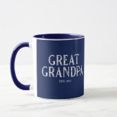 Navy Blue Great Grandpa Year Established Mug (Left)