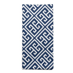 Navy Blue Greek Key Pattern Napkin