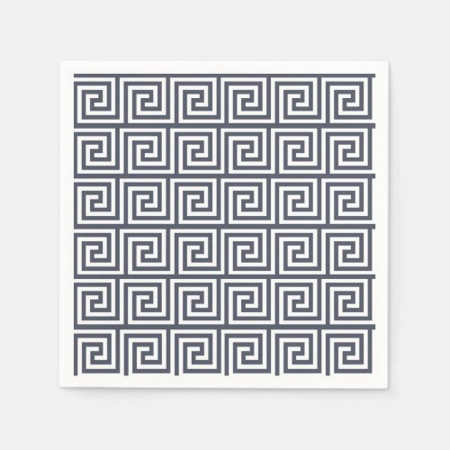 Navy Blue Greek Key Pattern Napkins