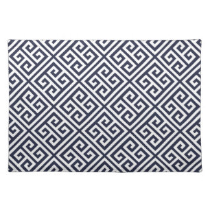 Navy Blue Greek Key Pattern Placemat