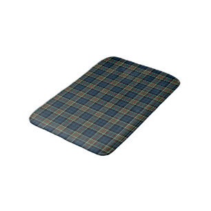 Navy Blue, Green, and Red Scottish Tartan Bathroom Mat