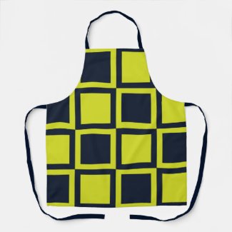 Navy Blue Green Checkerboard Pattern