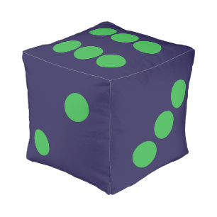 Navy Blue & Green Large Dice Pouf