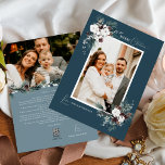 Navy Blue Greenery Vintage Christmas Two Photo Holiday Card<br><div class="desc">Welcome to our enchanting Navy Blue Greenery Vintage Christmas Two Photo Holiday Card design, where vintage charm meets modern elegance. This design features intricate watercolor greenery and subtly elegant calligraphy with simple typography, capturing the essence of traditional coziness and rustic cottage core. With a touch of retro flair and a...</div>