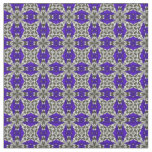 Navy Blue Grey and White Repeat Tile Pattern Fabric