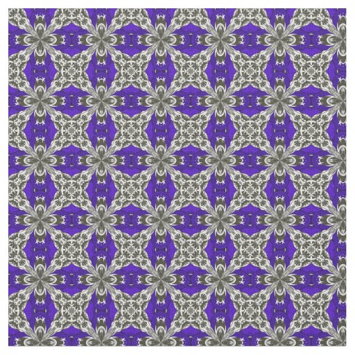 Navy Blue Grey and White Repeat Tile Pattern Fabric