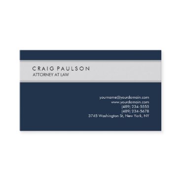 Navy Blue Grey Elegant Plain Professional Business Card Navy Blue Grey Elegant Plain Professional Business Card