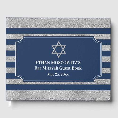 Navy Blue, Grey Stripes Bar Mitzvah