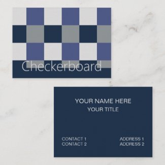 Navy Blue Grey White Checkerboard Checkered