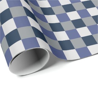 Navy Blue Grey White Checkerboard Checkered