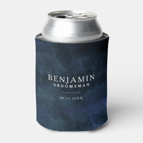 Navy Blue Groomsman Custom Wedding Can Cooler