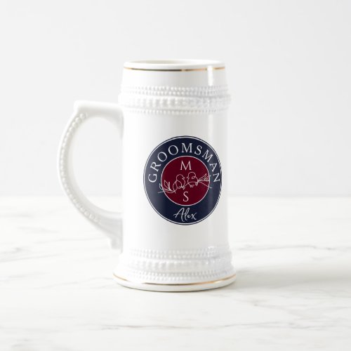 Navy Blue Groomsmen Beer Stein